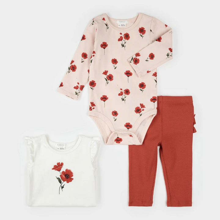 Poppy Flower 3 PC Set