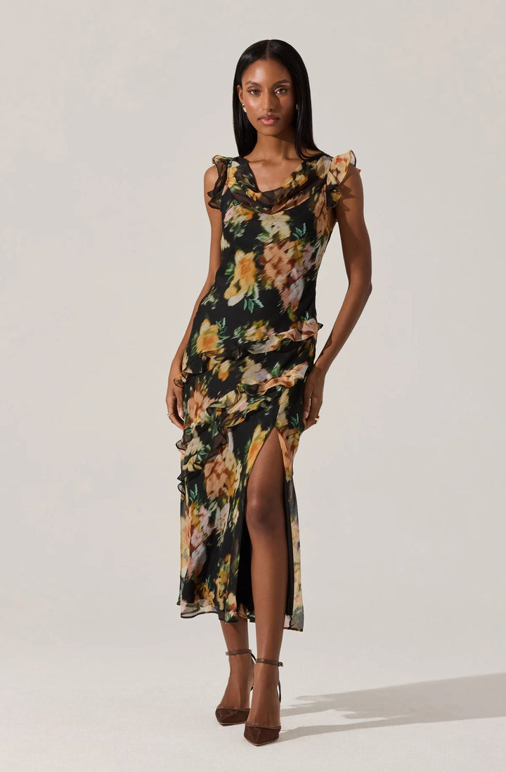 Alinta Black Floral Dress