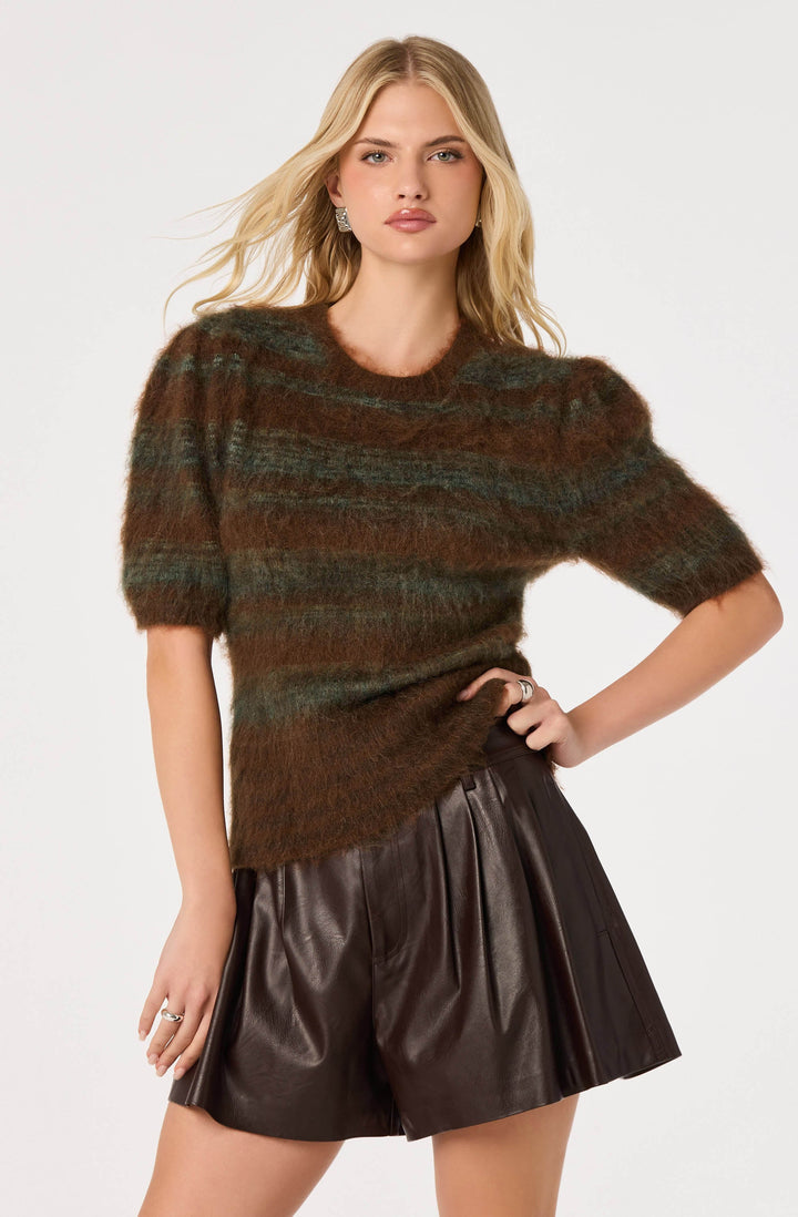 ASTR the Label Jean brushed knit striped sweater