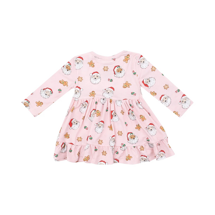 Pink Vintage Santa Twirly Bodysuit Dress