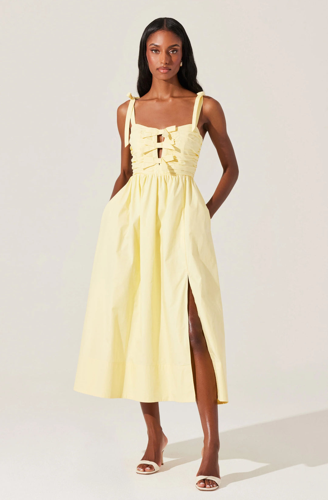 AST Helia Bow Front Midi Dress in Lemon – Lula Boutique for Women and  Children