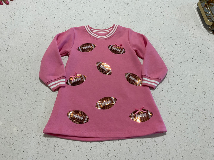 Football Sweatshirt Dress in Pink
