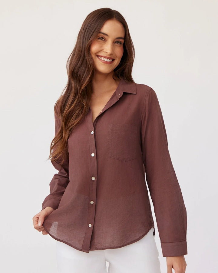 Pocket Button Down - Henna Brown