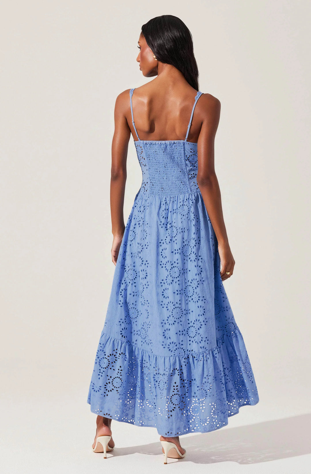 AST Yamila Eyelet Corset Midi Dress in Blue – Lula Boutique for Women and  Children