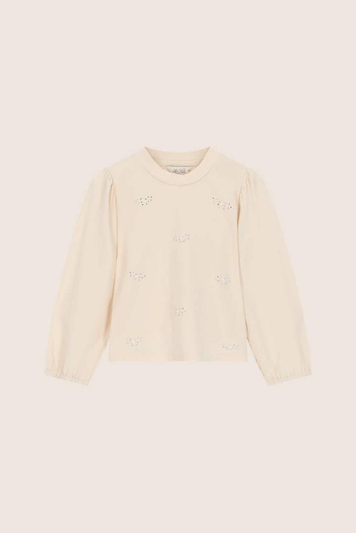 Le Chic Noor Dazzling Bows Top - Warm Winter White - product view 1