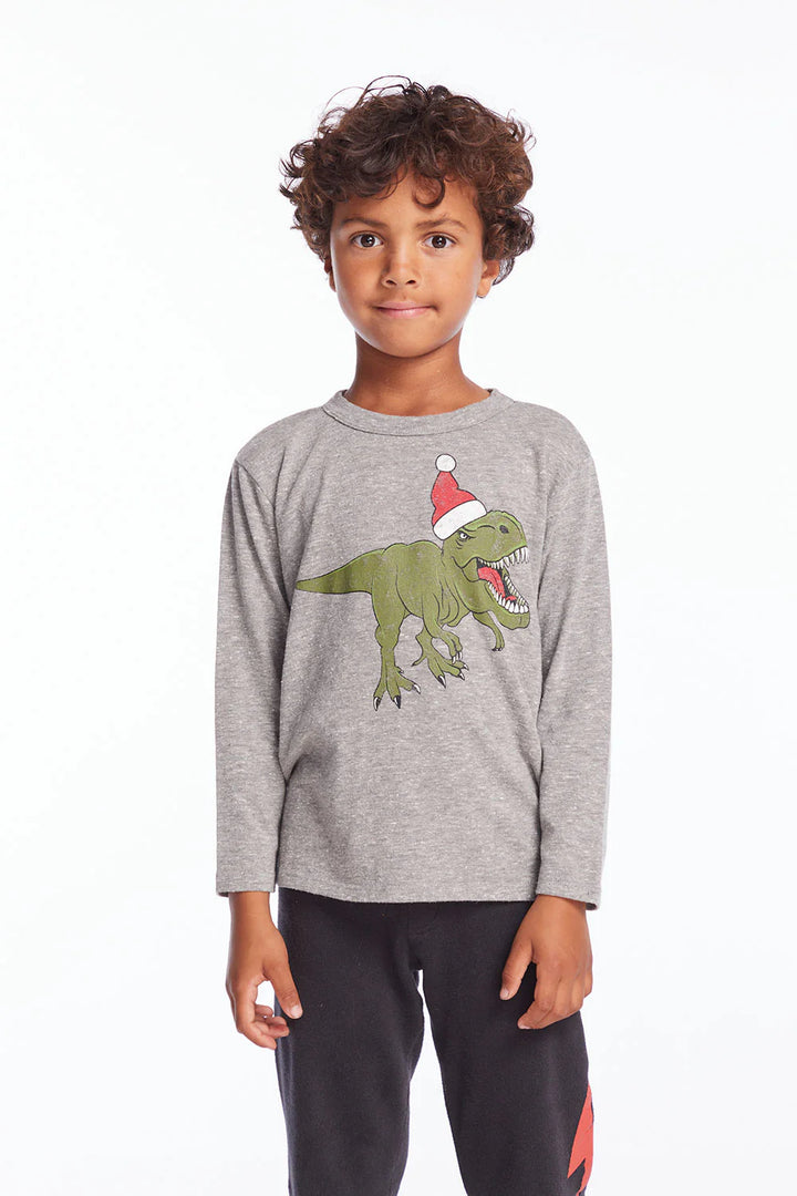 Dinosaur Santa Long Sleeve Shirt