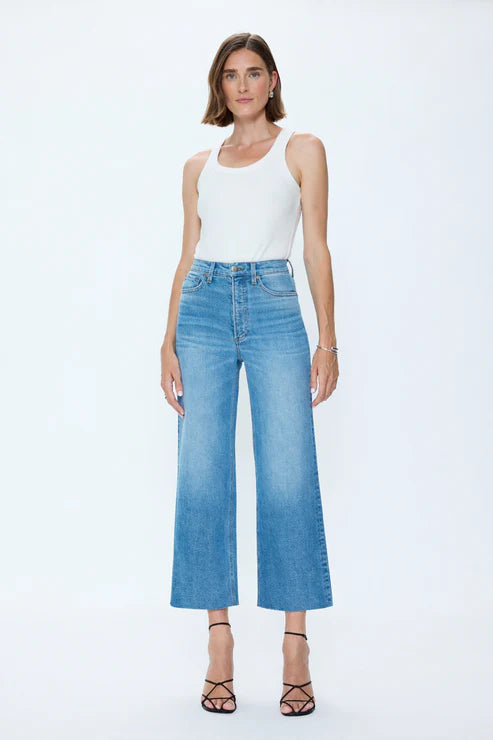 Lana Crop High Rise Ultra Wide Jean in WILD HEART