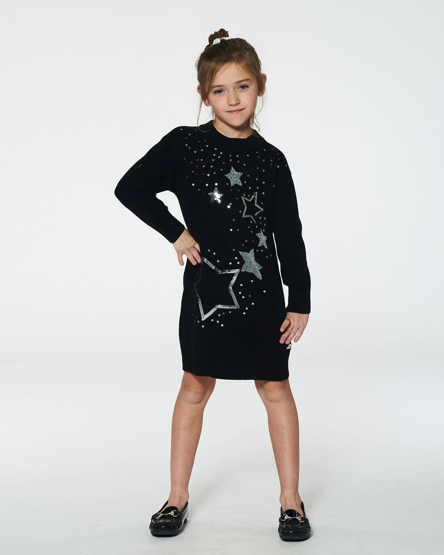 Deux par Deux - Knitted Dress With Sequins Black