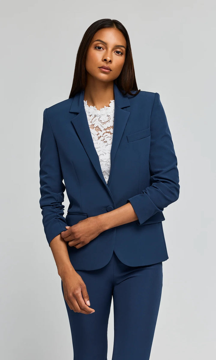 Meadow Crepe Blazer in Peacock