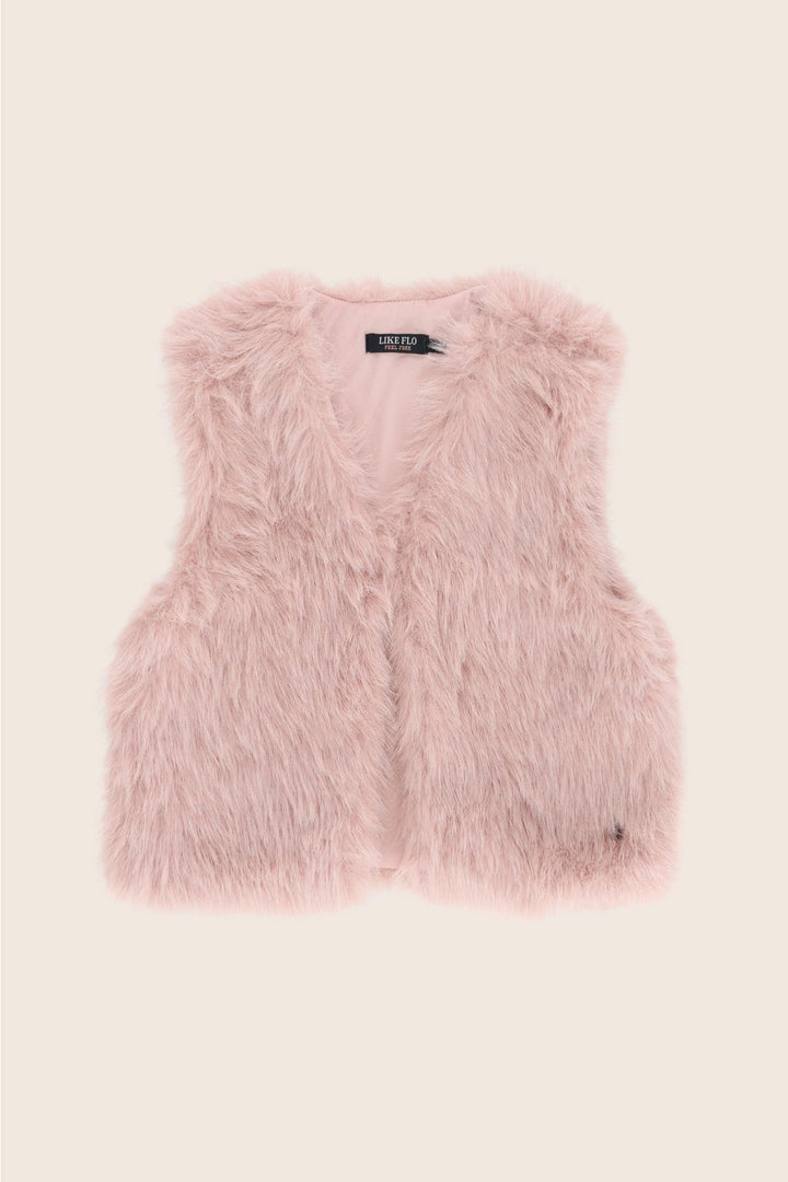 Like Flo Diam Faux Fur Gilet - Soft Lilac - product view 1