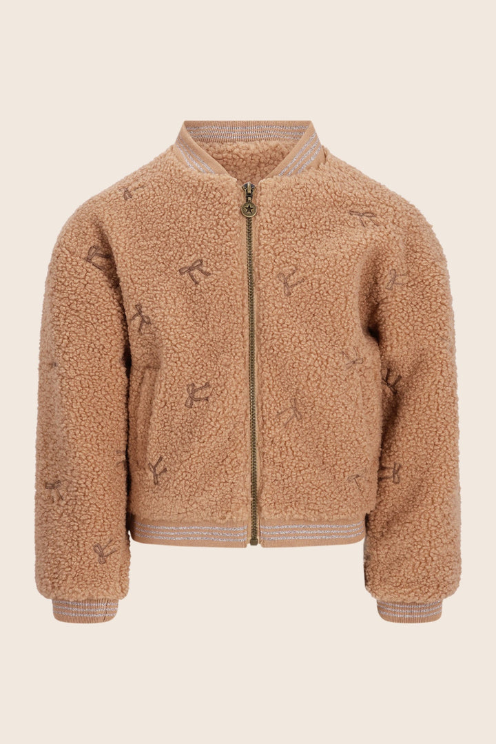 Like Flo Dionne Teddy Embroidery Cardigan - Cream - product view 1