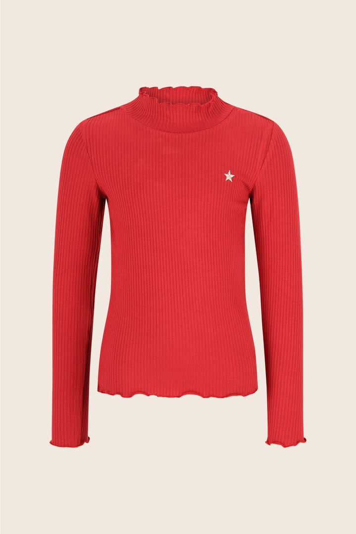 Like Flo Eef Basic Turtleneck Top - Red - product view 1