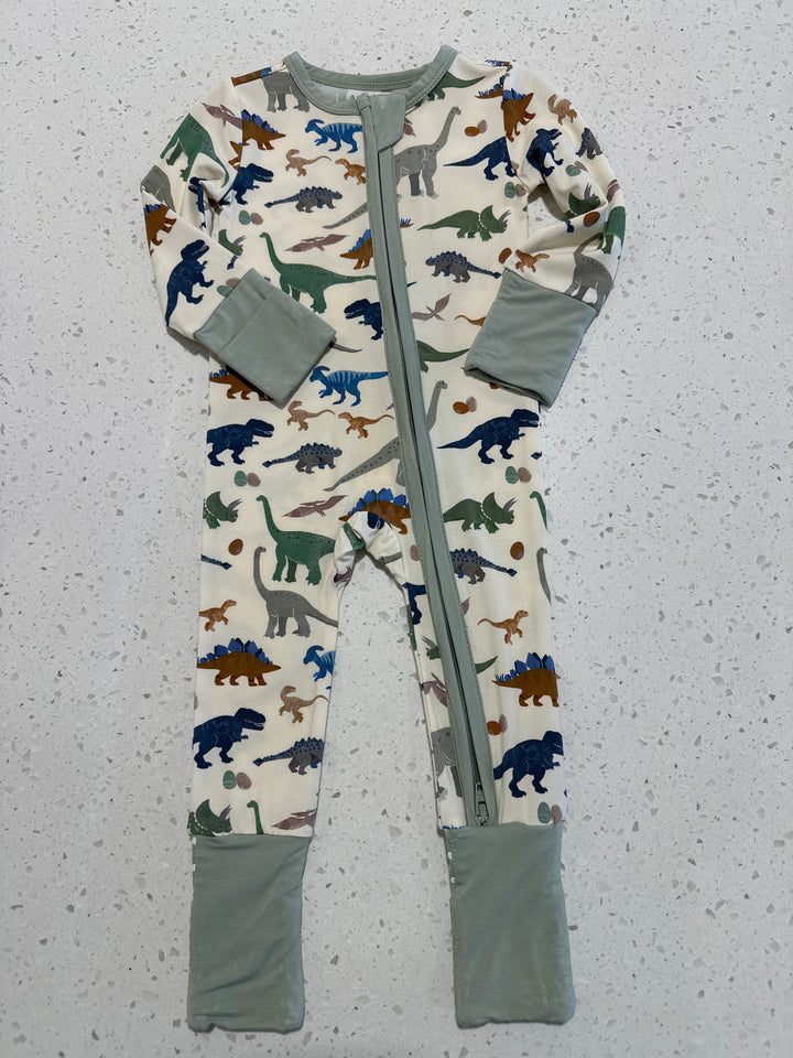 Vintage Dinosaurs Converter 2 Way Zip Romper