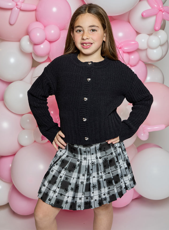 DHK Chunky Black Cardigan Tween