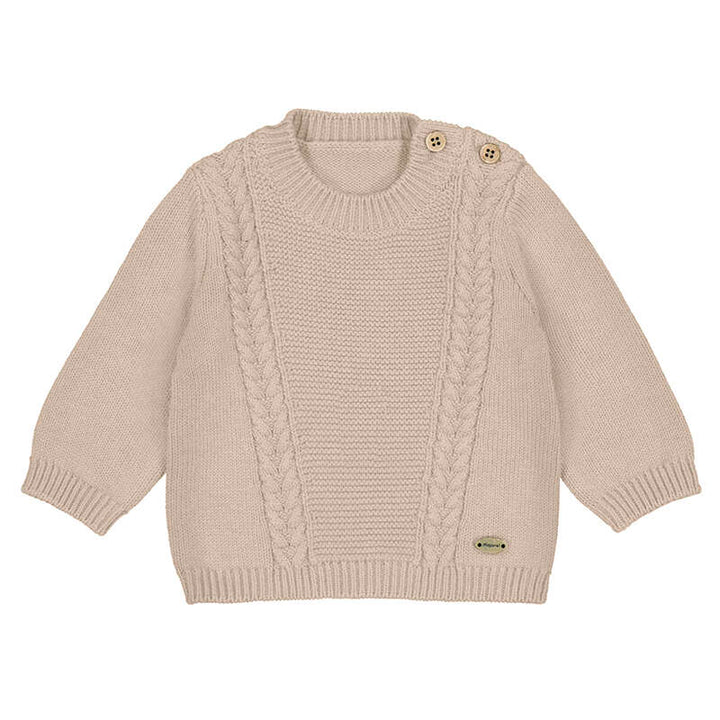 Tan Sweater with Braid Detail