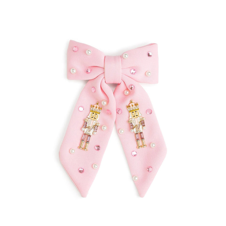 Sweet Wink Nutcracker Christmas Gemstone Clip in Light Pink