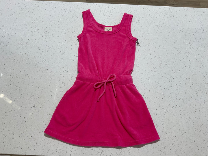 Terry Cloth Cover-Up Dress in Dragon Fruit