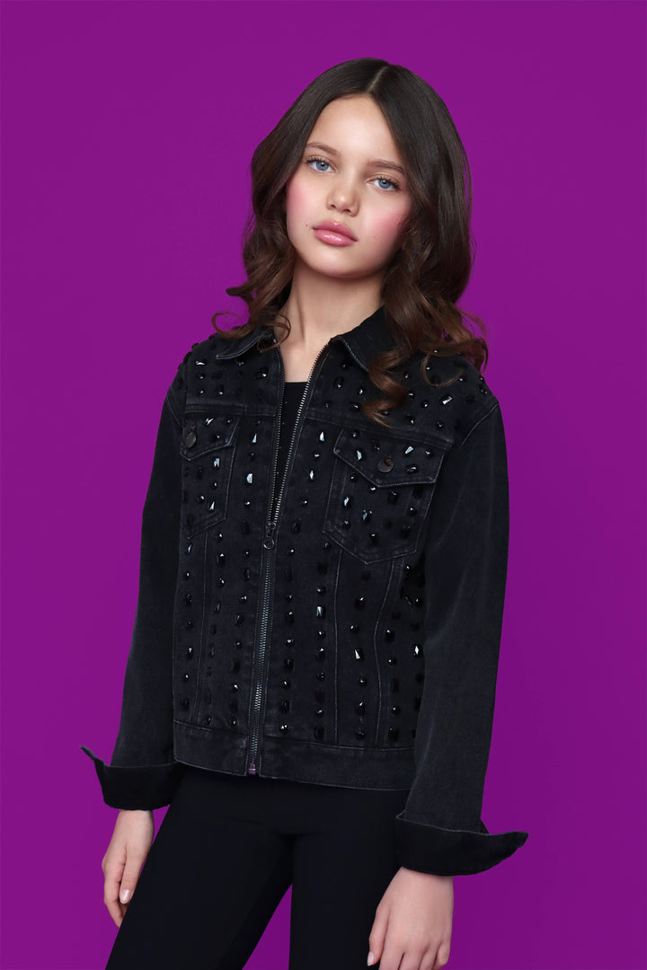 Black Studded Denim Jacket