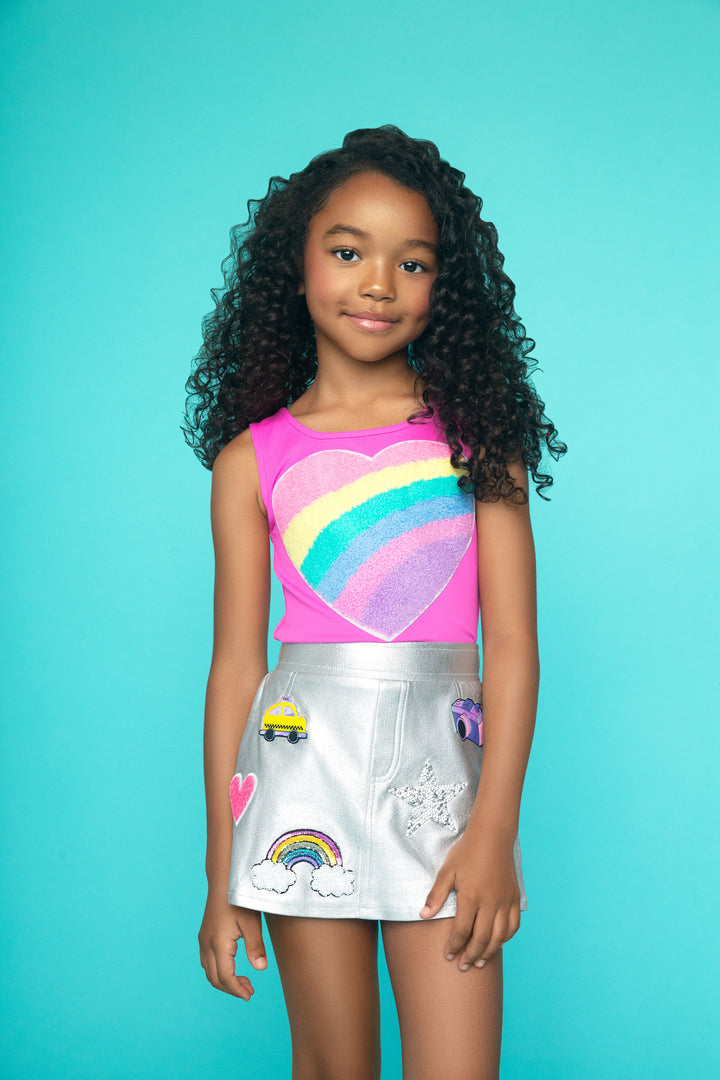Pink Rainbow Heart Tank Top