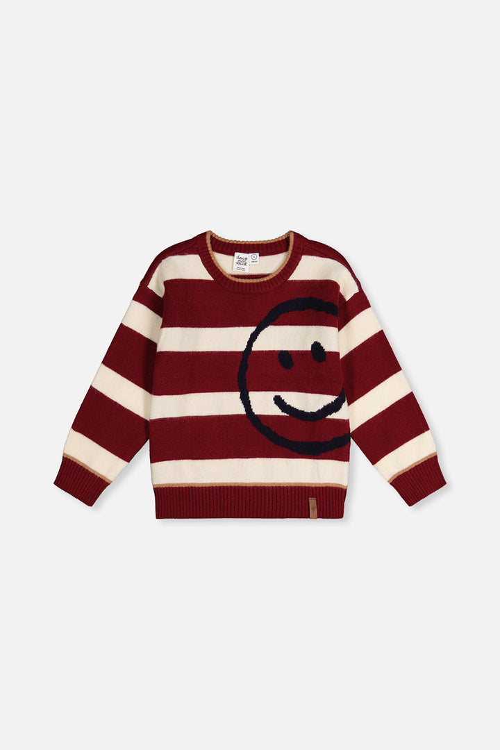 Deux Par Deux Knit Sweater Red And White Stripes - front