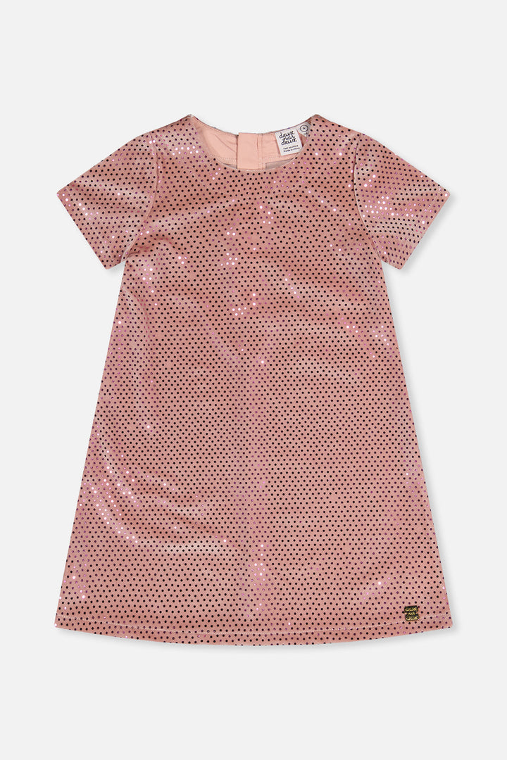 Deux Par Deux Short Sleeve A Line Dress Pink - front