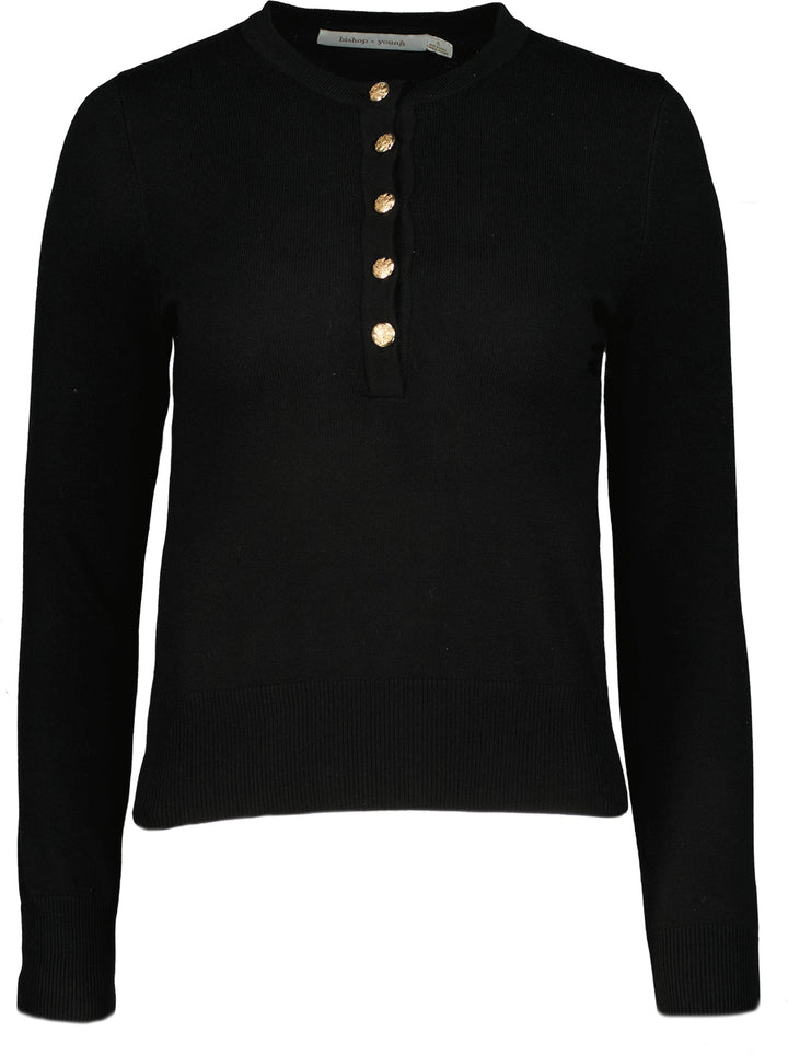 Bishop + Young Vega Henley Sweater in Noir — view 1