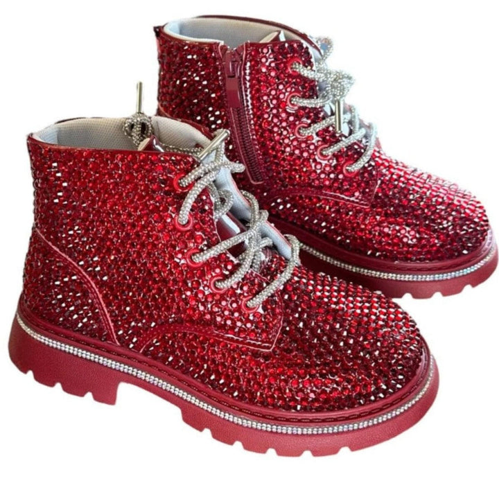 Ruby Red Crystal Sparkle Boots