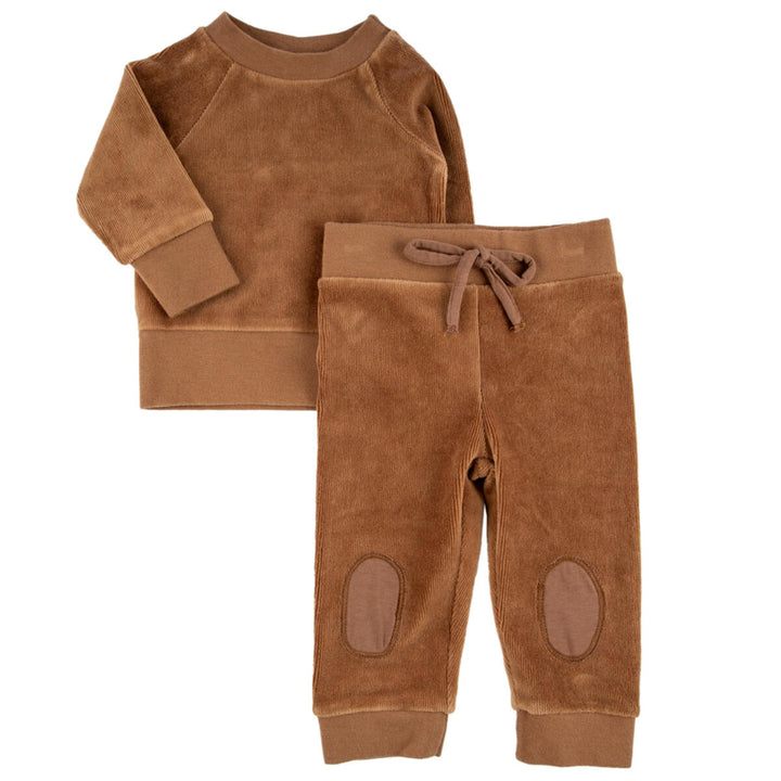 Charlie Ribbed Velour Camel Set