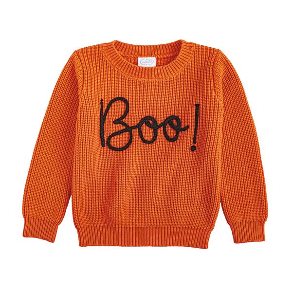 Boo Chainstitch Sweater in Orange