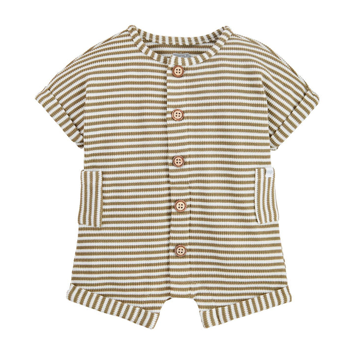 Green Stripe Waffle Shortall