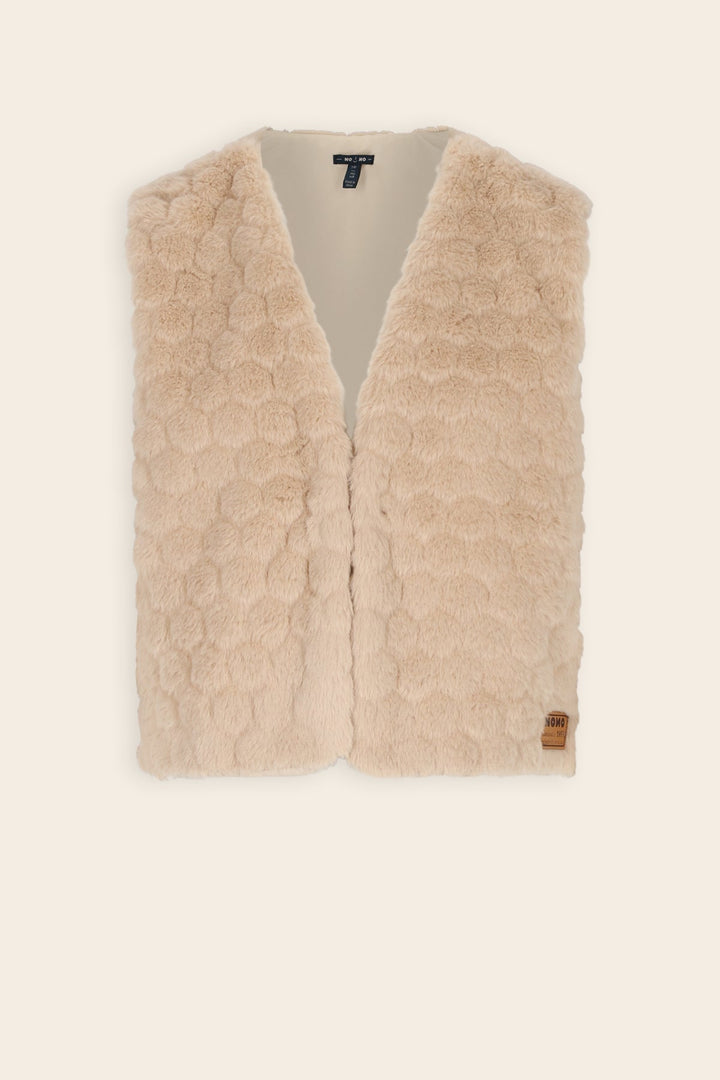 NONO Kath Faux Fur Gilet - Sand Blush - product view 1
