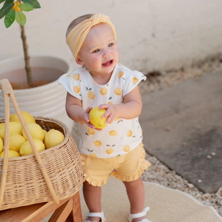Lemon Print Infant Short Set