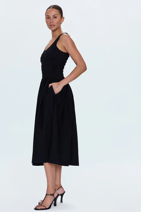 sachin and babi light blue dress Linen-Blend Drop-Waist Corset Maxi Dress available now at Northshore Mall™