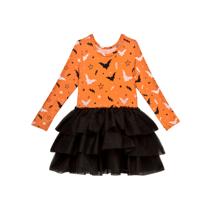 Hendrix Long Sleeve Halloween Bat Tulle Tutu Dress