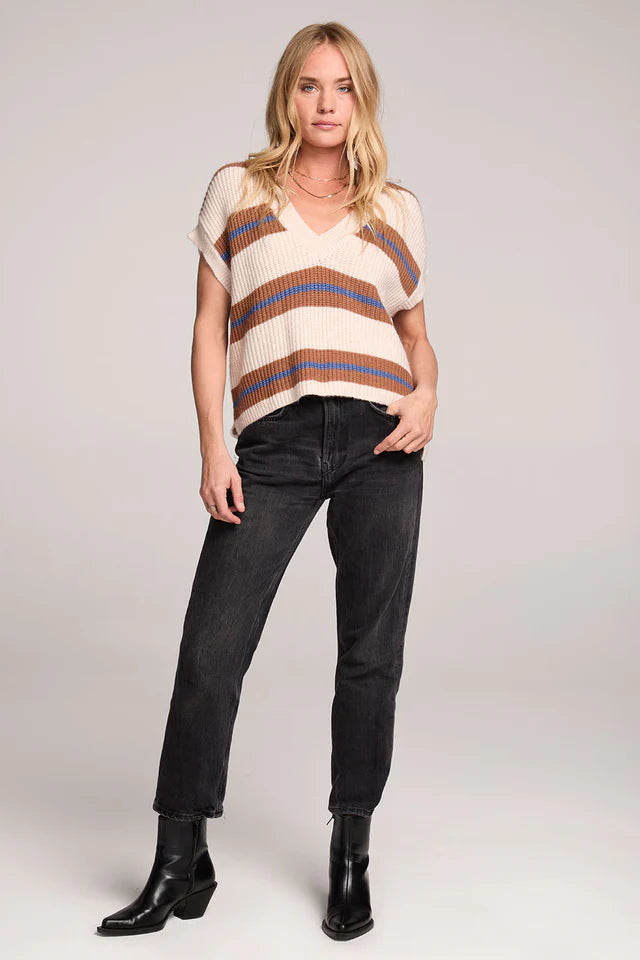 Fitz Striped Sleeveless Sweater Top