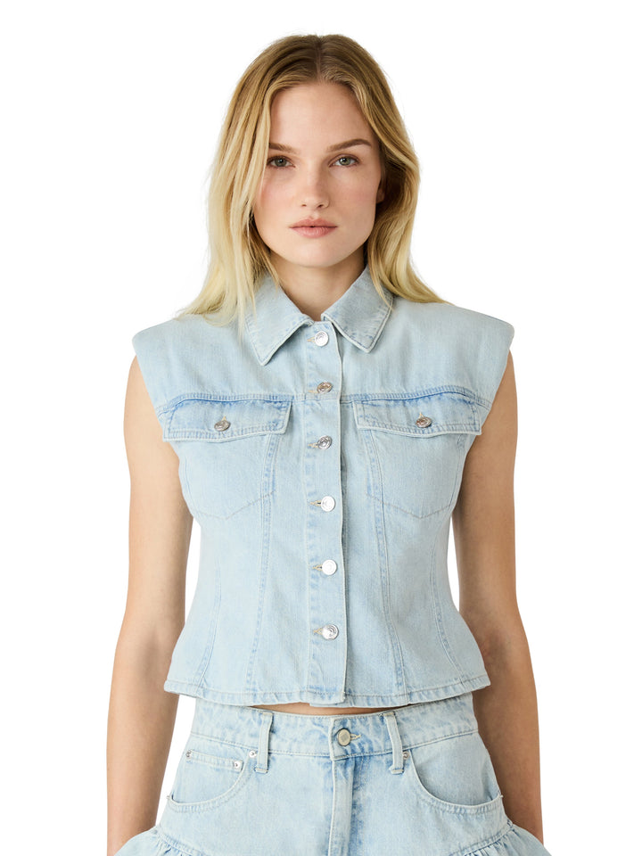 CASSIDY DENIM VEST TOP