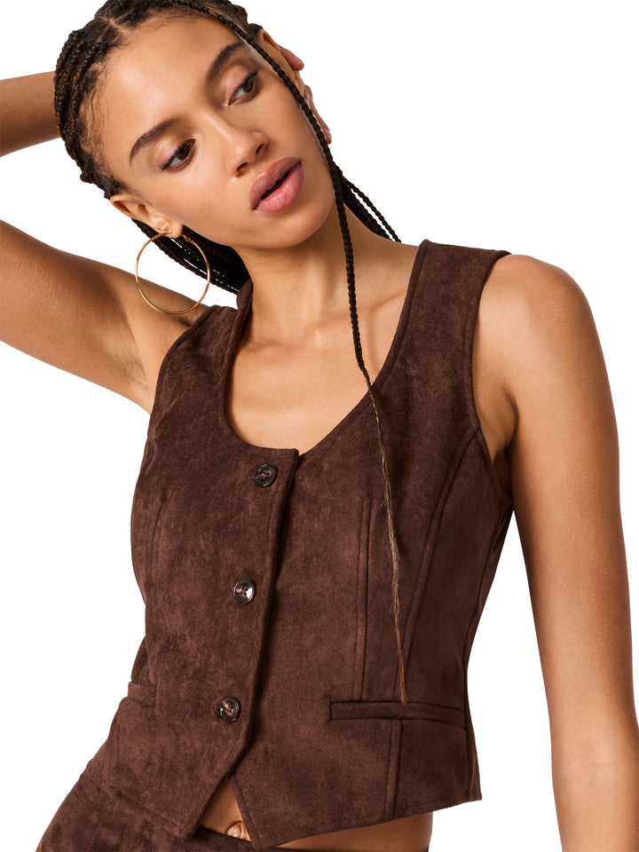 Steve Madden STE Fontana Vest in Dark Chocolate