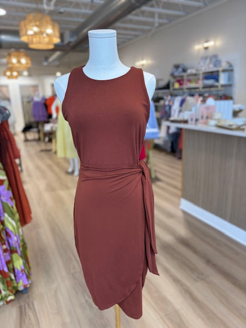 Archer Wrapped Skirt Dress in Cinnamon