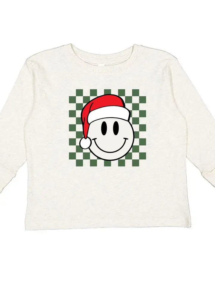 Santa Smiley Christmas Long Sleeve Top