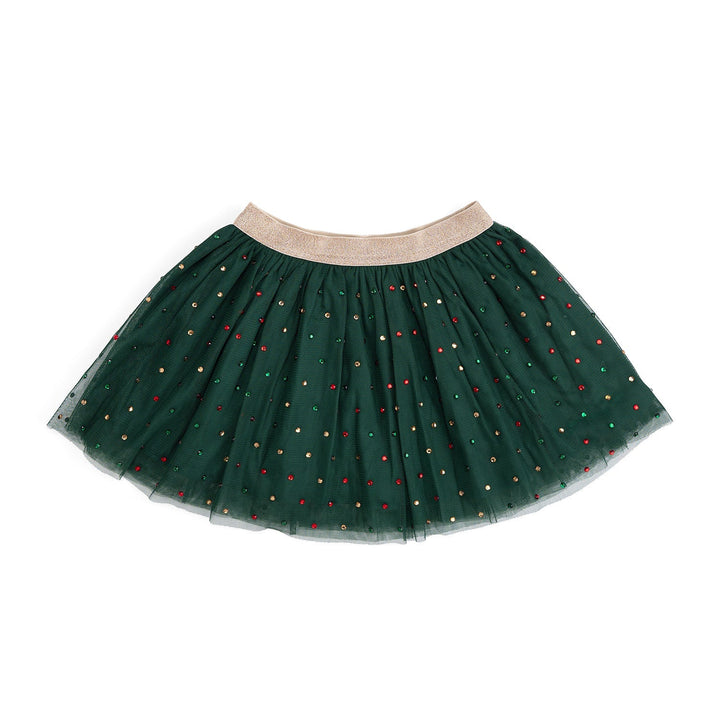 Sweet Wink Emerald Rhinestone Christmas Tutu Skirt in Emerald Green
