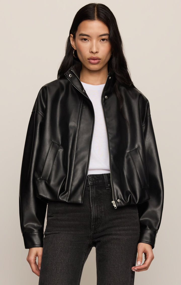 Z Supply Corin Bubble Hem Jacket in Black