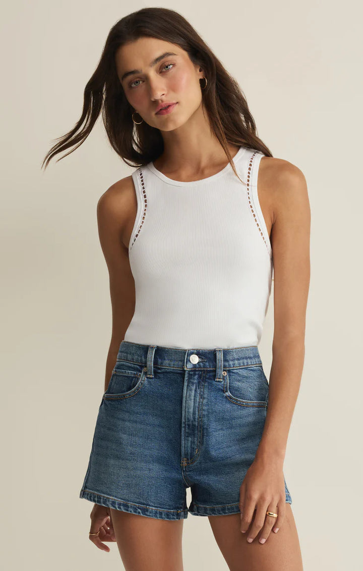 Boa Rib Tank in White