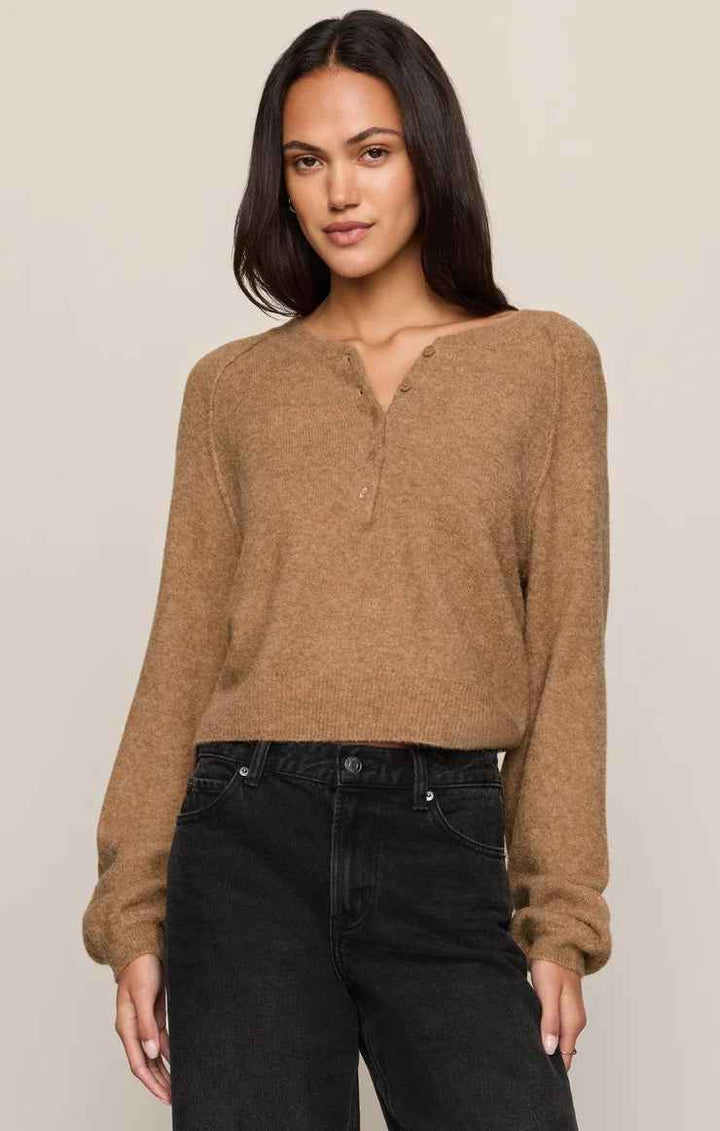 ZSU Westmont Henley Sweater in Golden Caramel