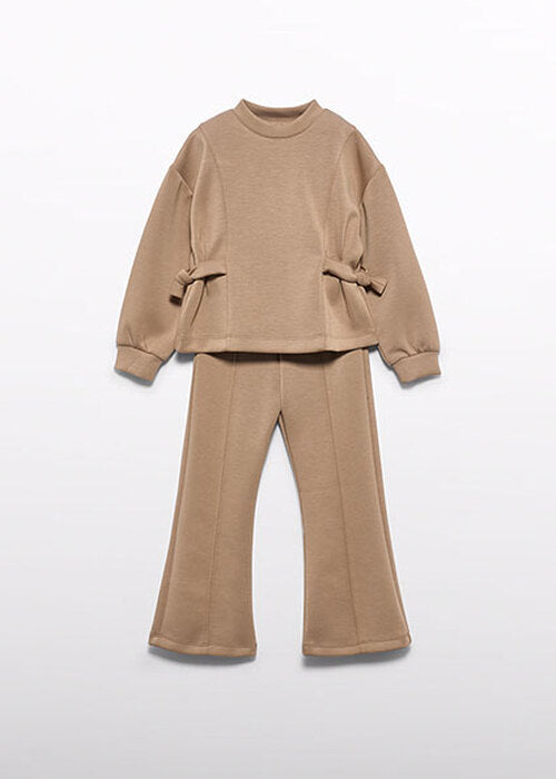 Abel & Lula Caramel Long Trousers Set, front view