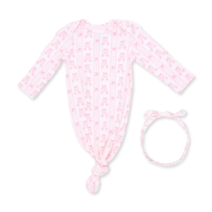 Angel Dear Ballet Shoes Ribbon Stripe Knotted Gown and Knot Headband - 1