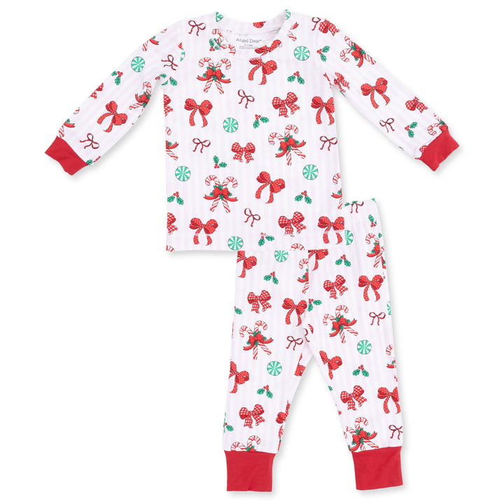 Angel Dear Bows & Candy Canes Long Sleeve Loungewear Set - 1