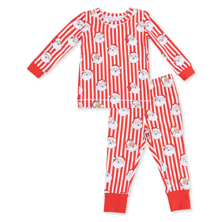 Angel Dear Vintage Santa Stripe Long Sleeve Loungewear Set - 1