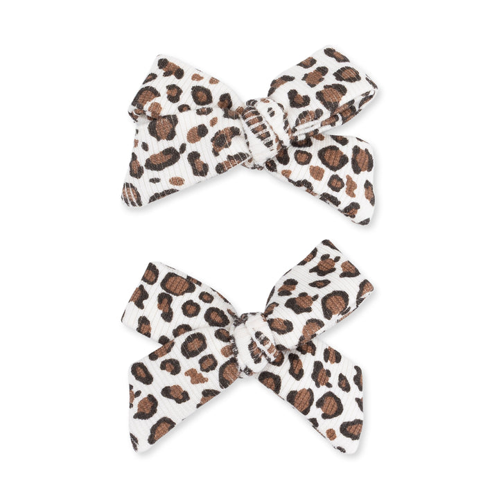 Angel Dear Leopard Rib 2 Pack Bow Clips - 1