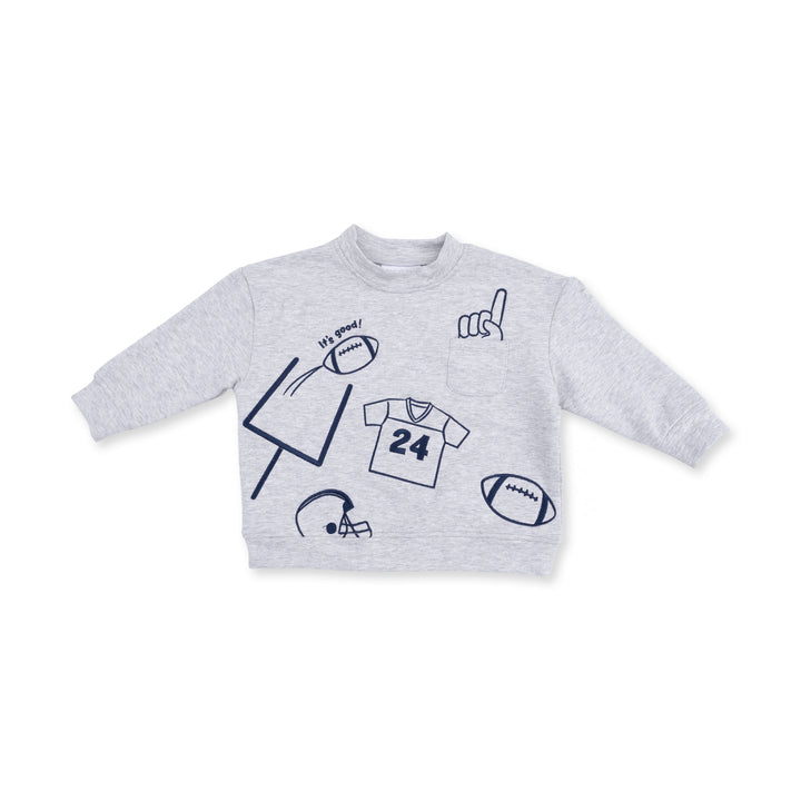 Angel Dear Football Navy Drop Sleeve Sweatshirt - 1