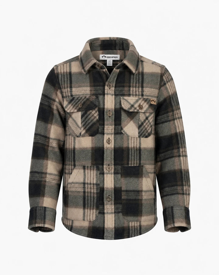 Appaman Brown Plaid Snow Fleece Shirt